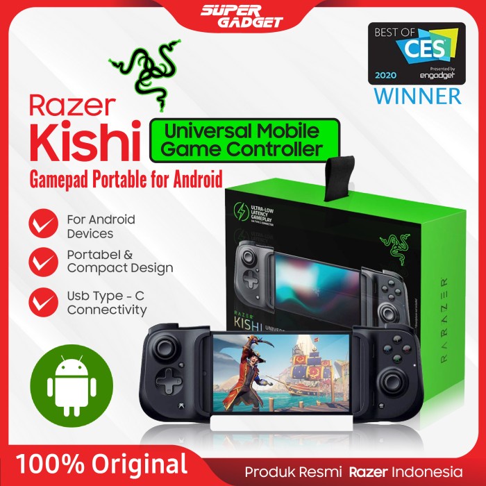 Gamepad Controller Razer Kishi Android Joystick Game Universal Analog - Hitam