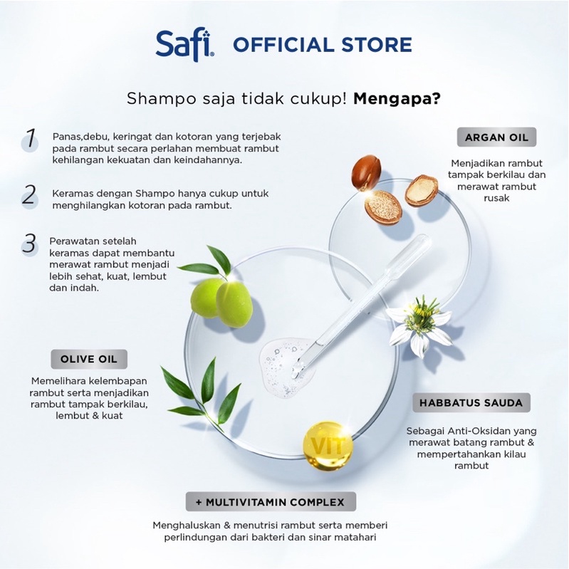 SAFI Hair Xpert Series Indonesia / Cleanser Toner Essence Serum Cream Sunscreen Shampoo Eye Gel Mask