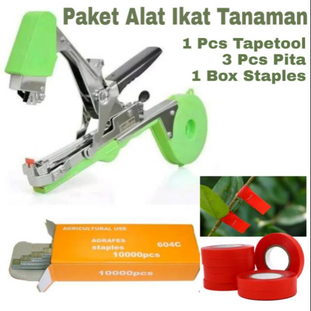 

Paket Alat Pengikat Tanaman - Tapetool Pita Staples