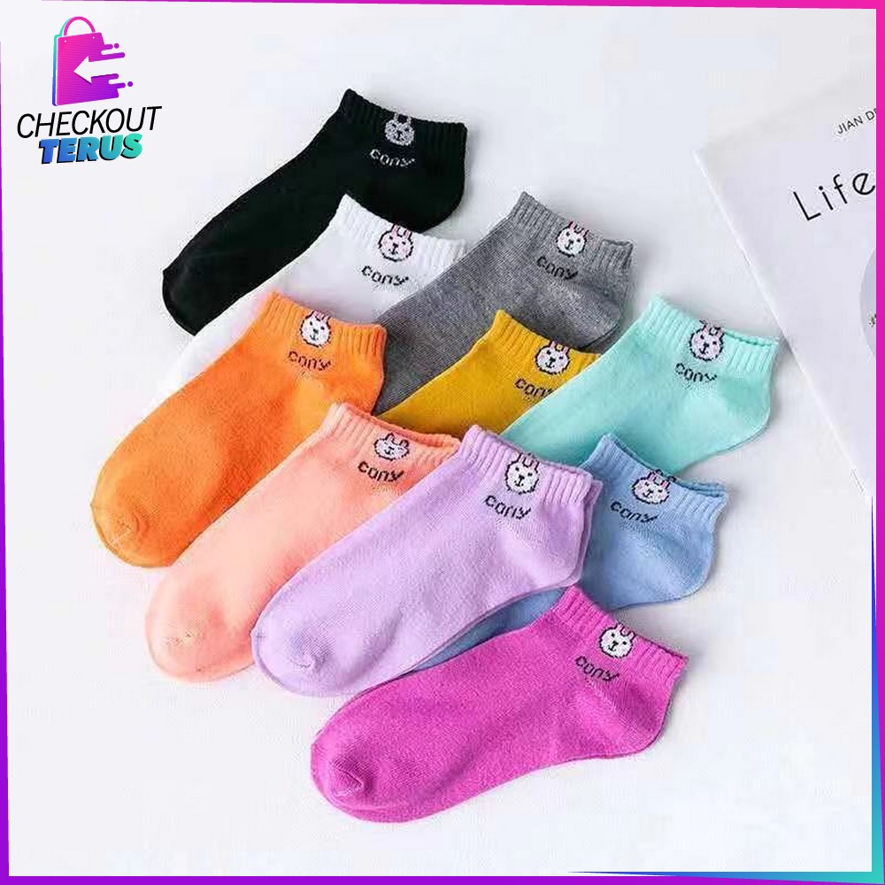 CT P55-P58 Kaos Kaki Pendek Dewasa Kaos Kaki Semata Kaki Polos Lucu Kaos Kaki Ankle Wanita Motif Lucu Kaos Kaki Pendek