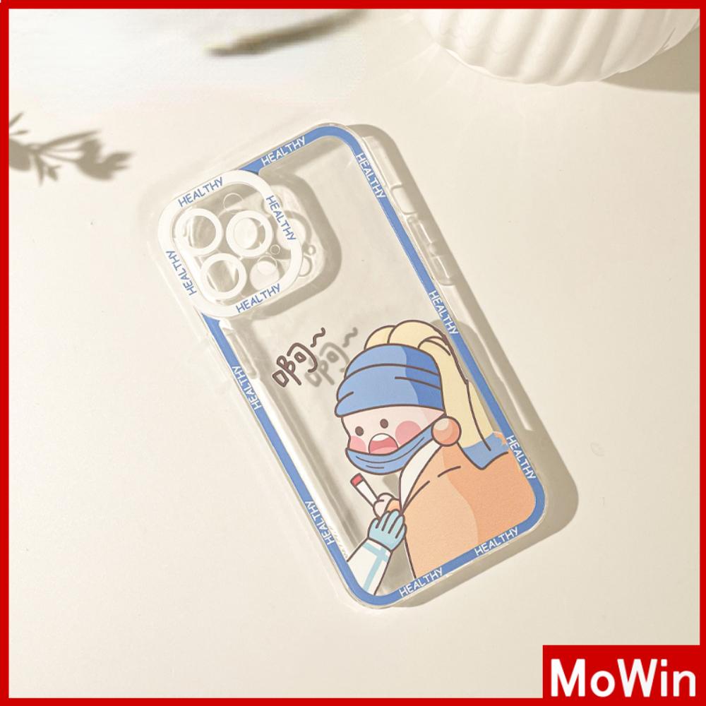 iPhone Case Silicone Soft Case Clear Case Square Edge Shockproof Protection Camera Cartoon Comic Cute Compatible For iPhone 11 iPhone 13 Pro Max iPhone 12 Pro Max iPhone 7 Plus xr