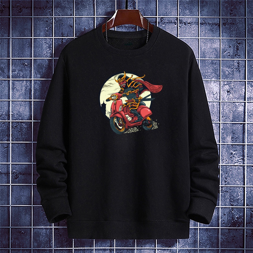 Sweater pria crewneck WARRIOR SHIN RACER jaket sweter cowok distro keren