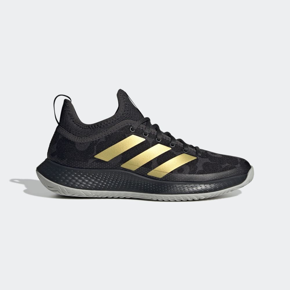 Sepatu Tenis Tennis Adidas Defiant Generation Black Gold Original