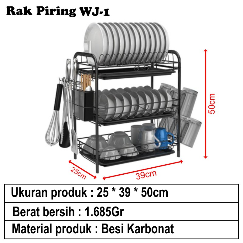 Rak Piring Stainless 2 Susun Murah Peralatan Dapur 2 Tingkat - Worldhome-2