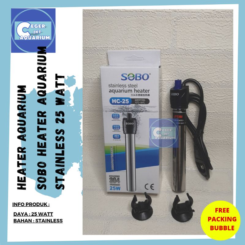 Sobo Heater Stainless Aquarium 25 watt