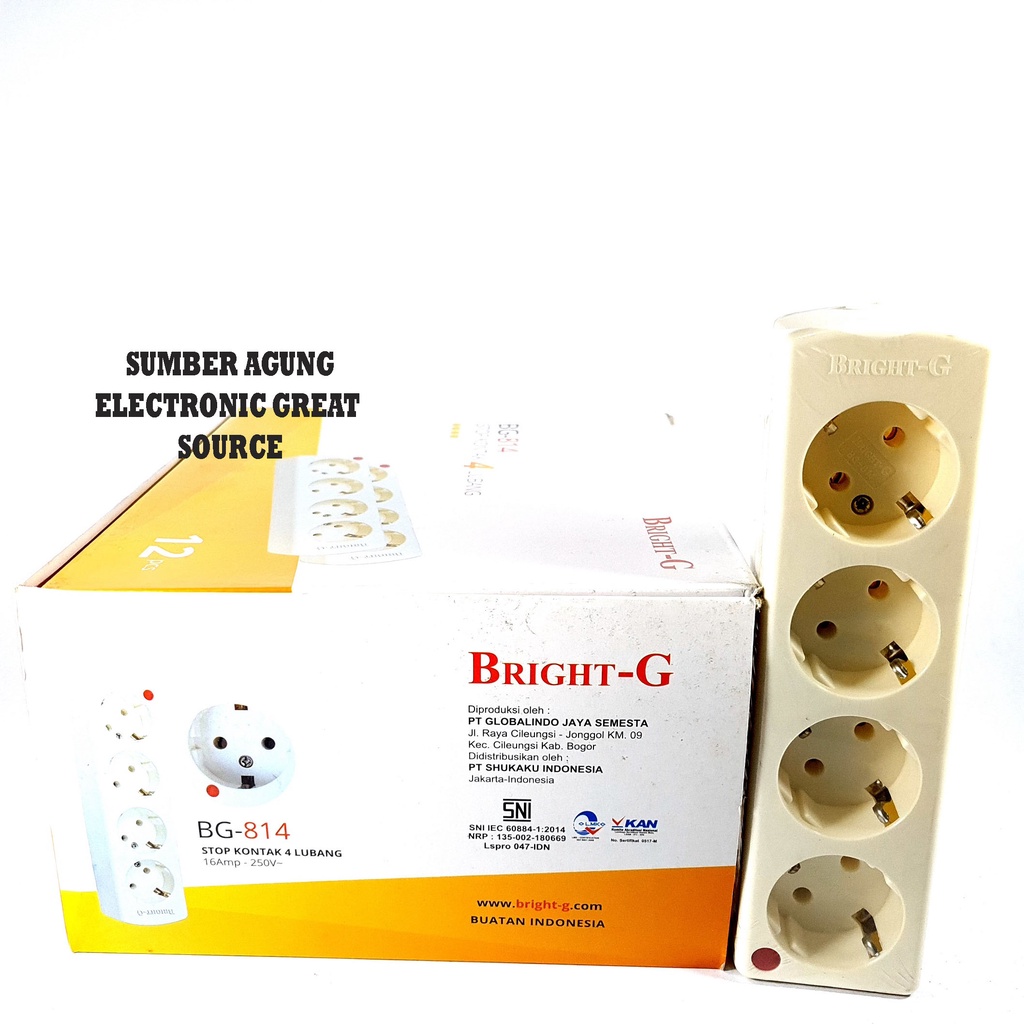 Bright-G BG814 Stop Kotak 4 Lubang Lampu Brightg Terminal U4 Untuk Olor