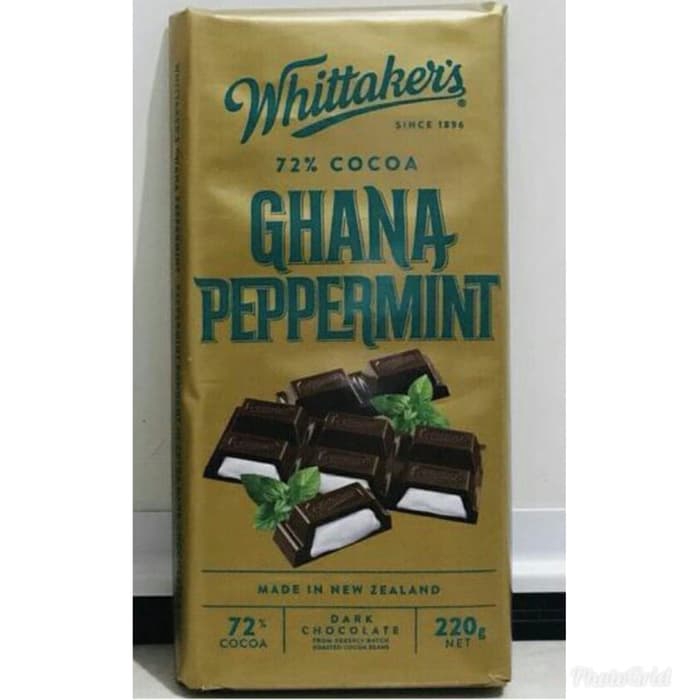 

Whittaker's Ghana Peppermint Chocolate Bar Coklat Import