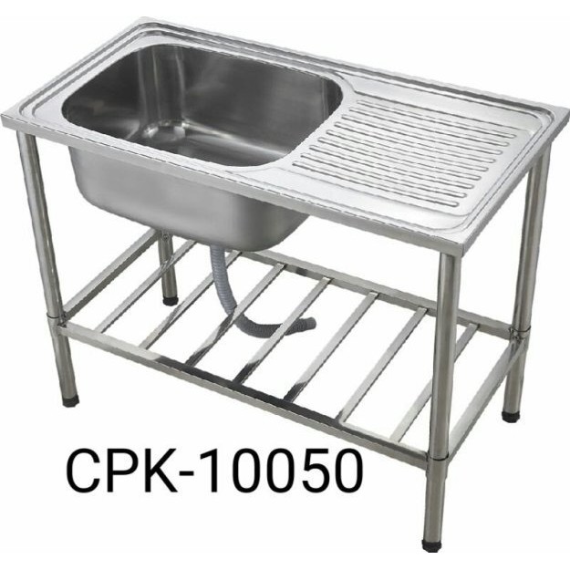 BAK CUCI PIRING / SINK DENGAN KAKI STAINLESS 10050 1000x500x250mm