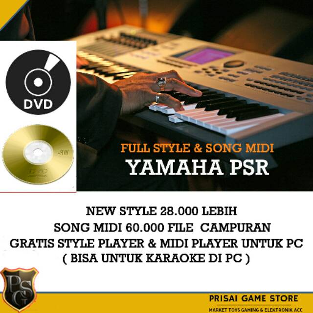 Jual CDDVD Style & Song Midi Yamaha PSR Yamaha all series Bonus Midi