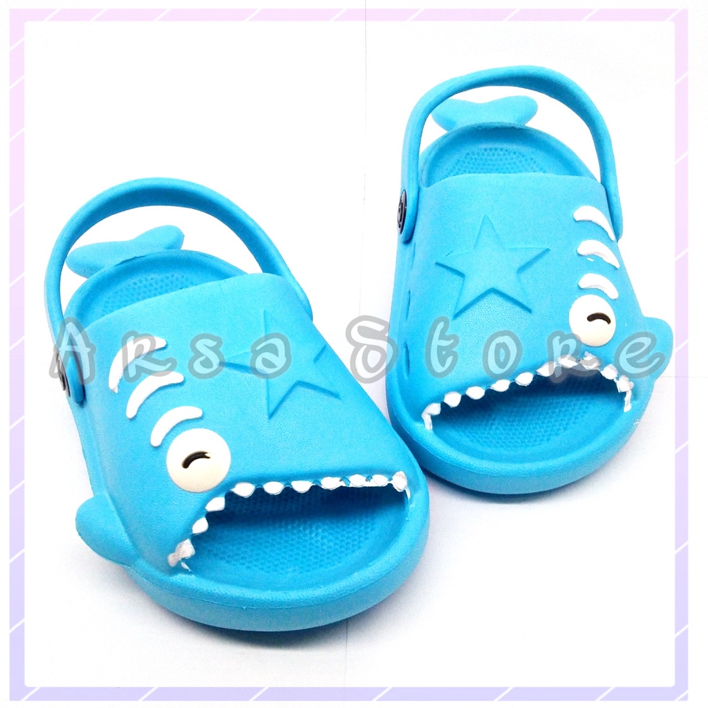 Sandal Sepatu Anak Baby Shark Import / Sendal Baim Hiu Lucu Anak Laki Laki Perempuan 1 2 3 Tahun