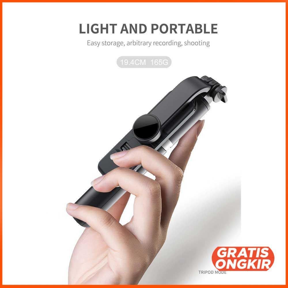 Tongsis Tripod Bluetooth Shutter with LED Light - QO2S