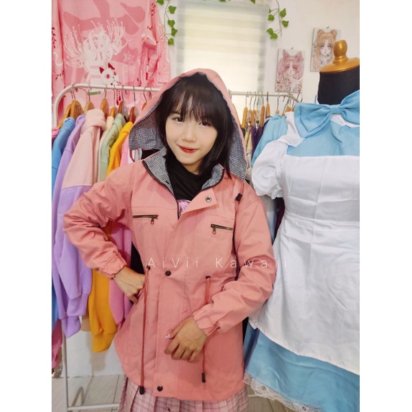 JAKET PARKA KAWAII BABY PINK