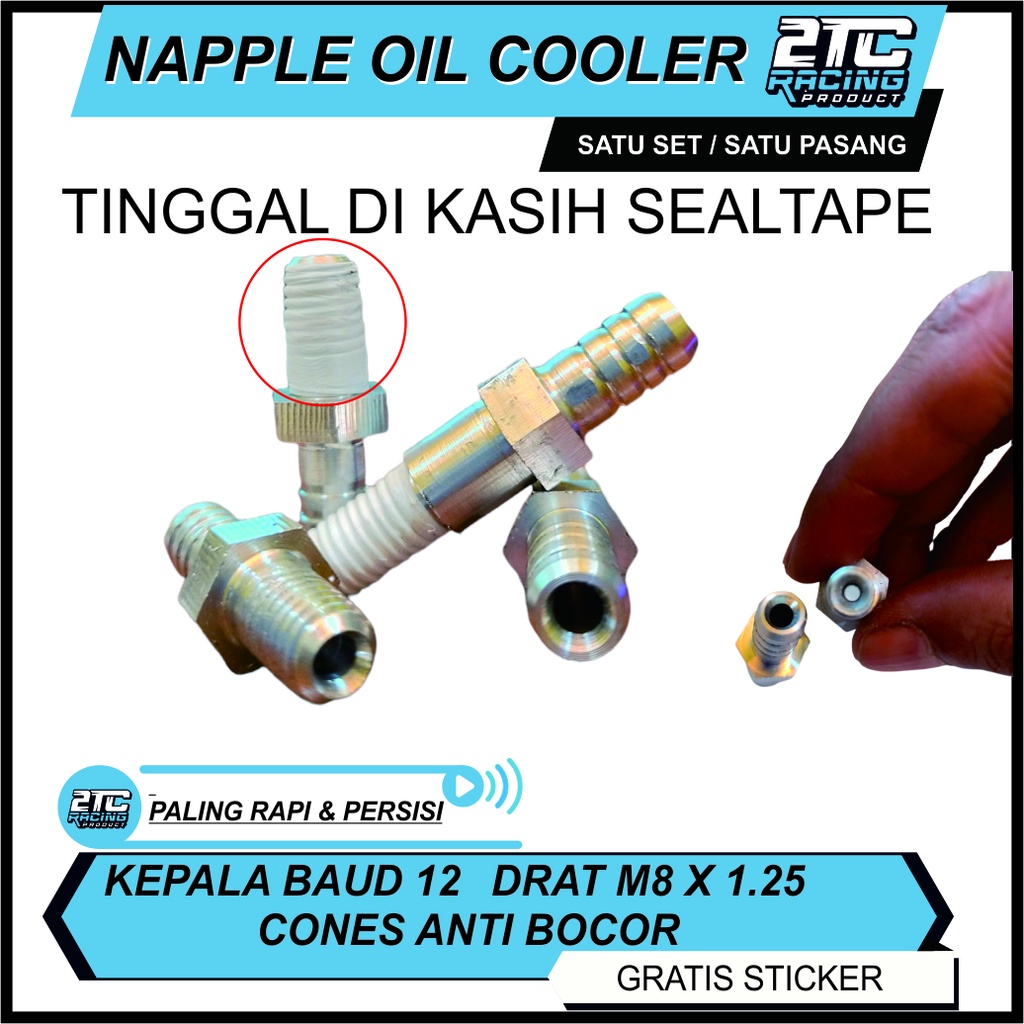 NAPPLE OIL COLLER UNIVERSAL BAUT 12 M8 baud nepel oil cooler crangkase dan head