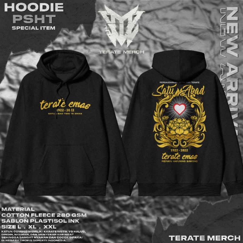 HOODIE TERATE EMAS PSHT SATU ABAD 1922-2022 • HOODIE TERBARU • HOODIE/JAKET PSHT • JAKET TERATE EMAS