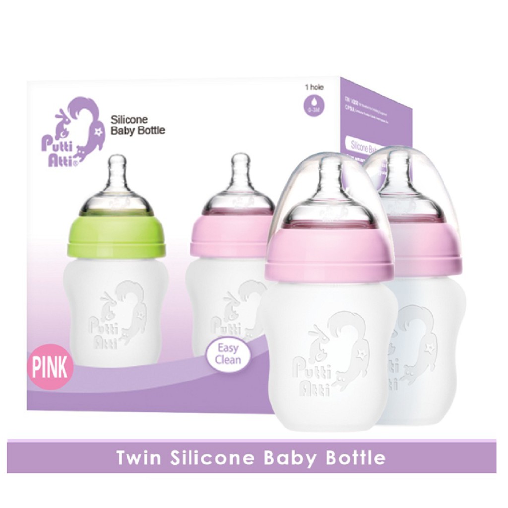 Putti Atti Silicone Baby Bottle Twin 160ml