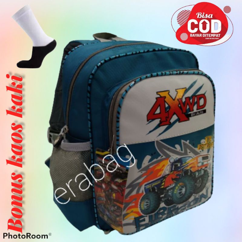 Tas ransel anak laki laki TK bahan polister jahitan rapi original Alto