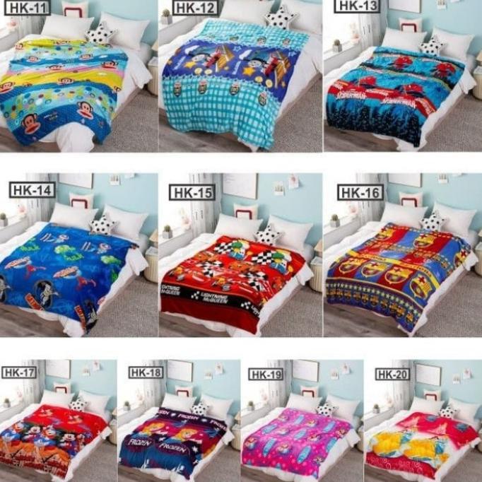 Selimut Bulu Motif Selimut Karaktet Selimut Bulu Anak Lembut Tebal-Hk- - Motif Cewek