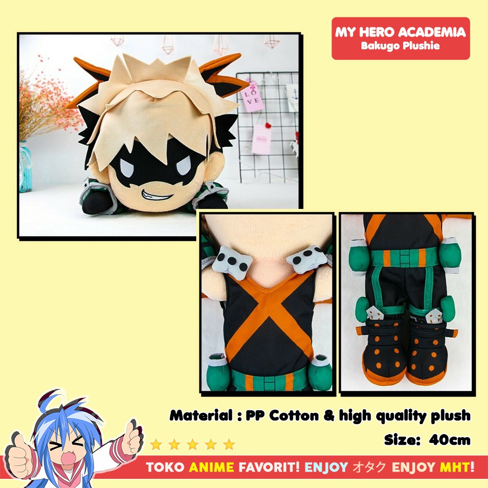 Boneka Anime Boku no Hero Academia Laying Bakugou Katsuki Plushie Doll