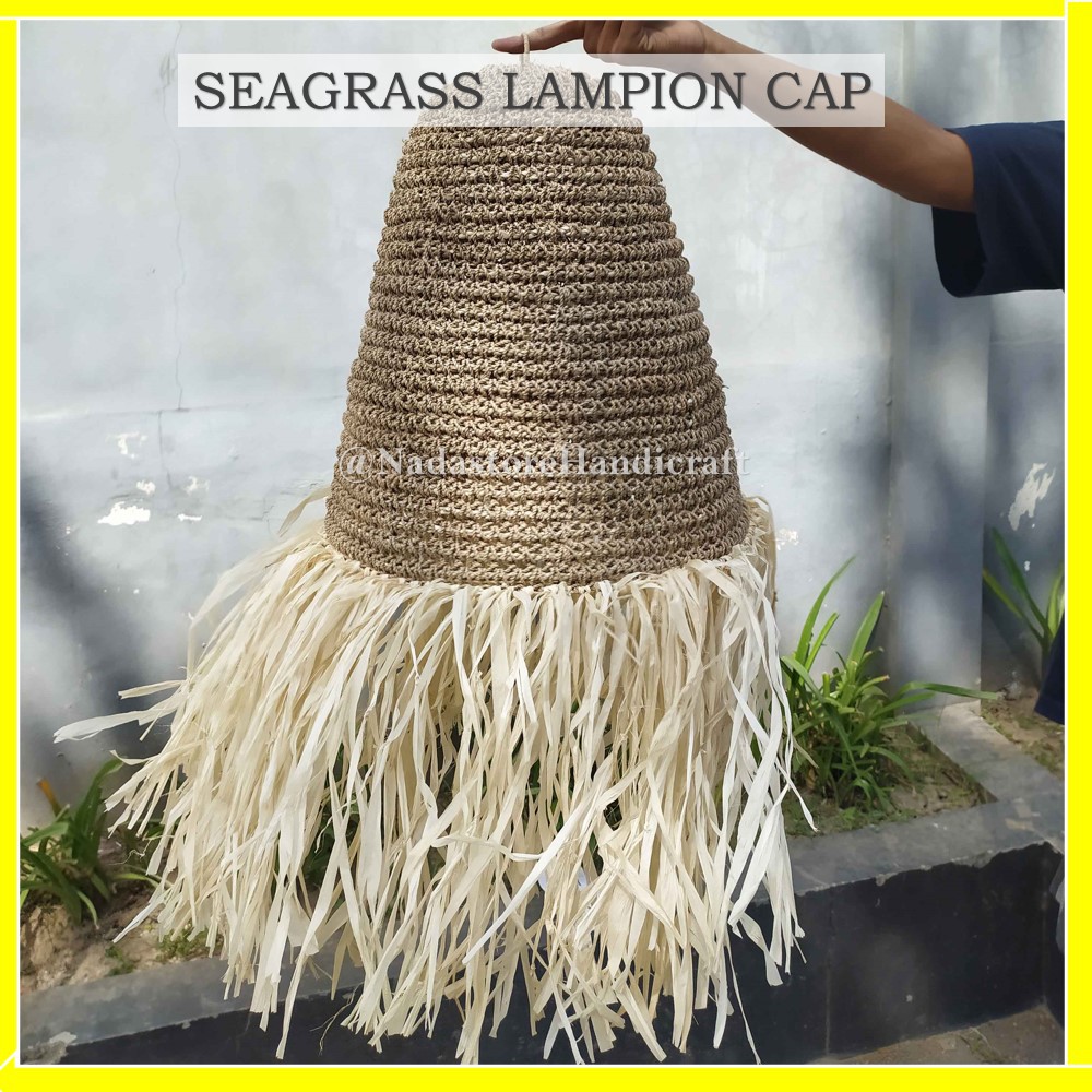 LAMPION CAP SEAGRASS / CUP LAMPU GANTUNG / KAP LAMPU SHADE ANYAMAN SEAGRASS