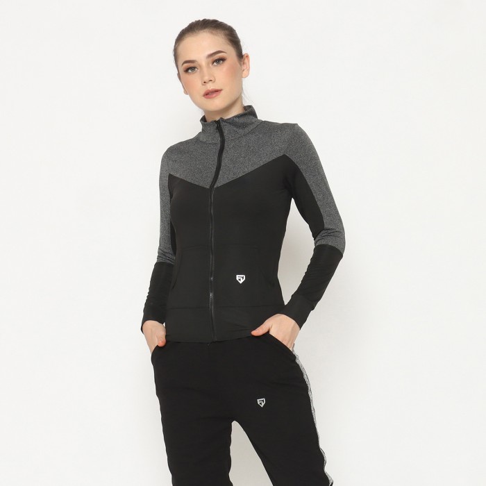 Vd6102F Jaket Olahraga (Running, Sepeda, Gym) Fitwear Natasha Turtle Neck - M Cd504Cd