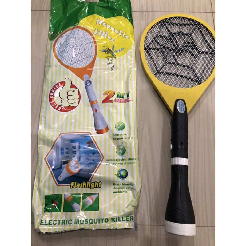 Kenmaster Raket Nyamuk + Senter Magic Blue LED