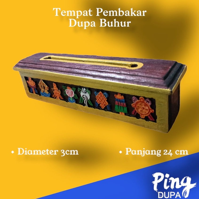 Hiolo Tempat Bakar Dupa Tibet Bahan Kayu Asli Tibet 24cm