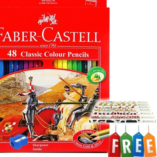 

Pensil Warna Faber Castell 48 Long Classic Gratis Rautan + Pensil 2B Motif Original 바