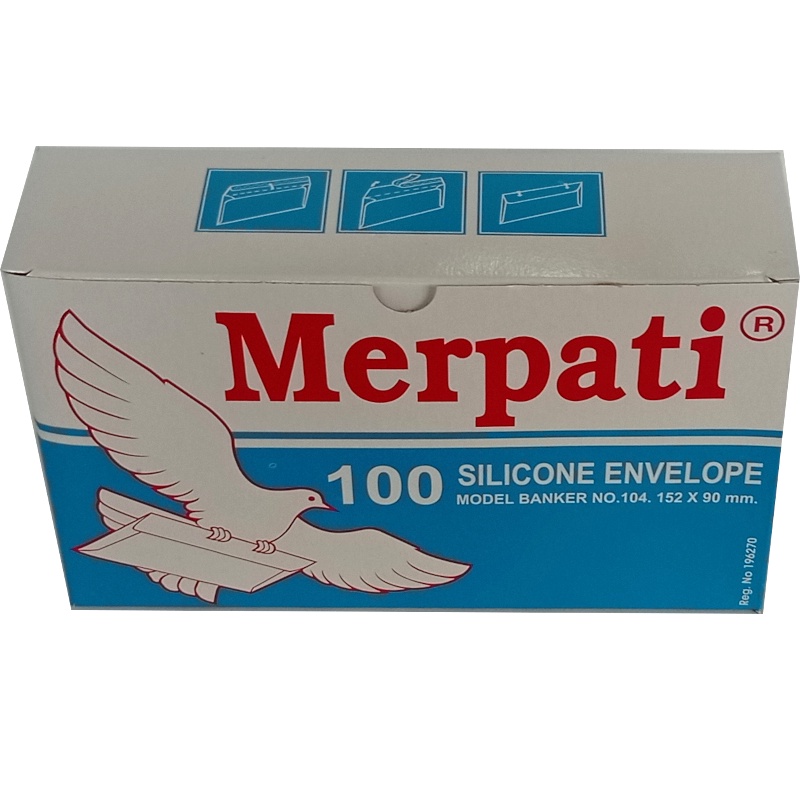 Amplop putih Polos Pendek Merpati Envelope 104 Lem Berperekat 1 pack