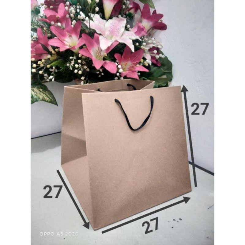 

Paper bag tas kertas untuk kotak nasi UK.27x27x27