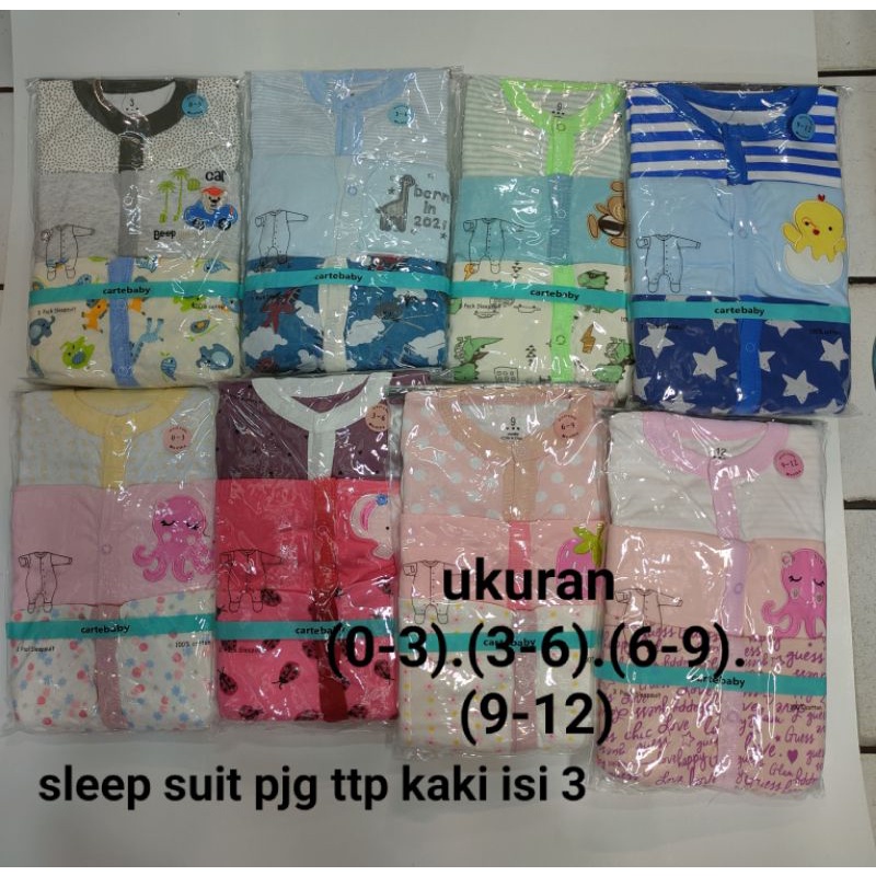 sleepsuit carterbaby/jumper panjang 3in1 ttp kaki