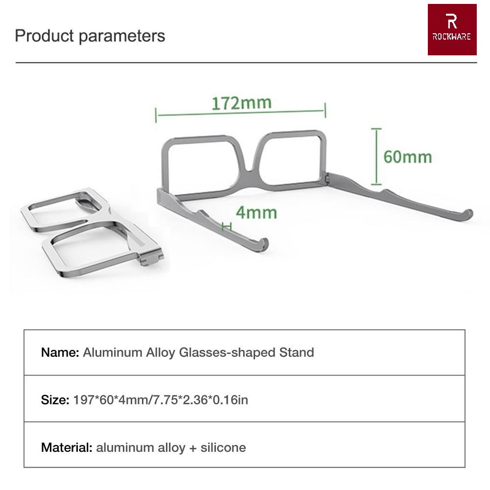 ROCKWARE Creative Folding Aluminum Notebook Stand - Glasses Design