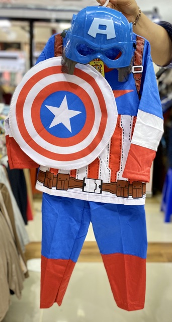 Baju Topeng Anak | Baju Kostum+Topeng anak laki-laki AZADA Captain America