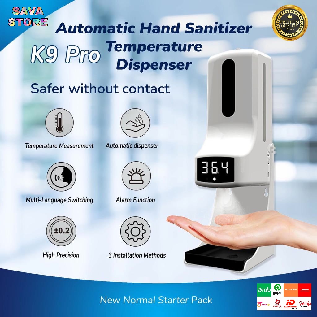 Termometer Otomatis Infrared K9 Pro Upgraded 2 in 1 Plus HandSanitizer Dispenser - Tygris