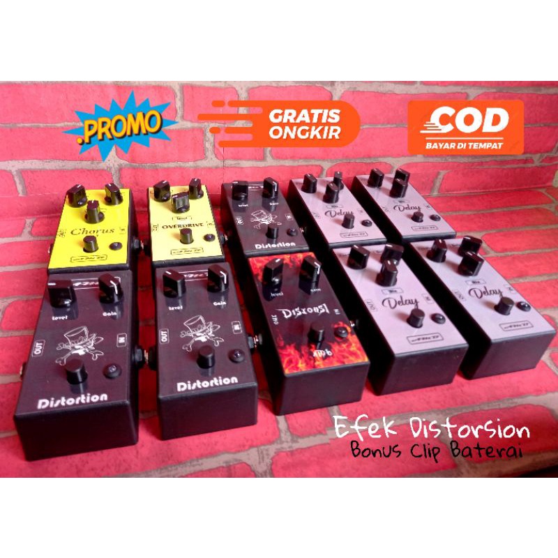 Efek gitar distorsi,chorus,overdrive,delay plus adaptor termurah bergaransi