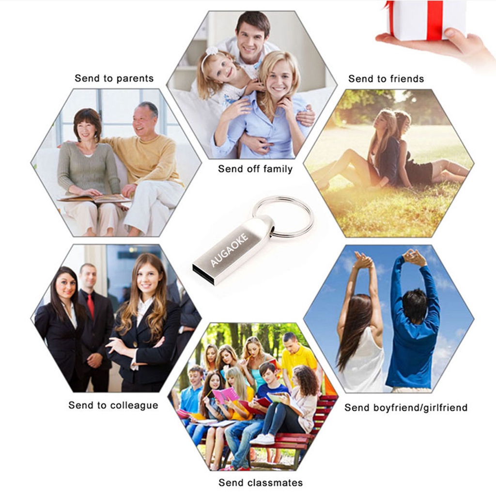 Huluboy Flashdisk USB 3.0 1TB 2TB Kecepatan Tinggi Anti Air Bahan Metal Untuk AUGAOKE U Disk