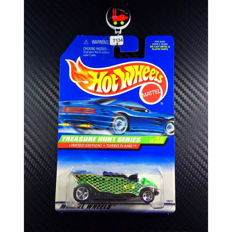 T-134 Hot Wheels Treasure Hunt Turbo Flame Ban Plastik Limited