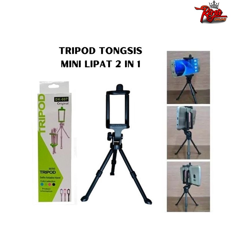 DK007- Tripod Mini Untuk Selfie 2 IN 1 Lipat New Plus+ Holder