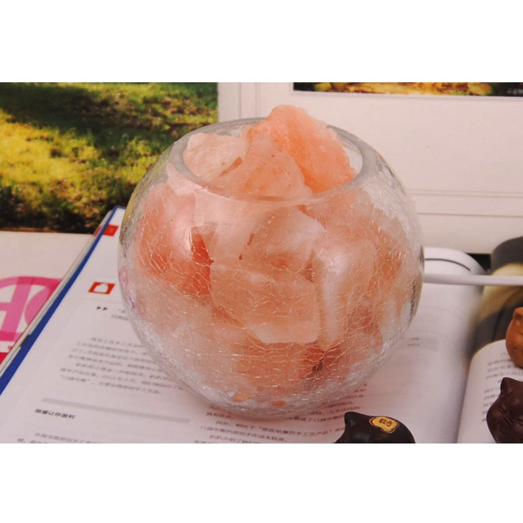 Lampu Garam Himalaya Mangkuk Kristal Kaca - Glass bowl Crystal Himalayan Salt Lamp