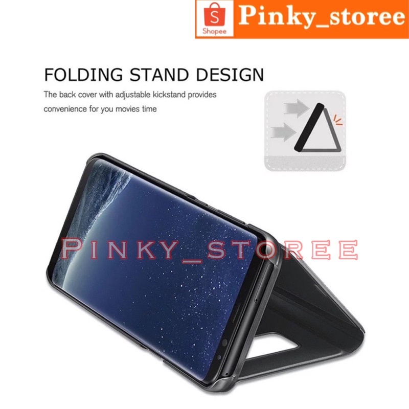 REALME C20/ REALME C21/ FLIPCASE MIRROR CLEAR VIEW STANDING AUTOLOCK