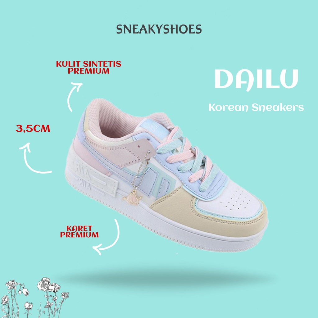 [Original Ber-Hologram] SNEAKYSHOES Dailu Sepatu Wanita Sneakers Shoes 1102-1