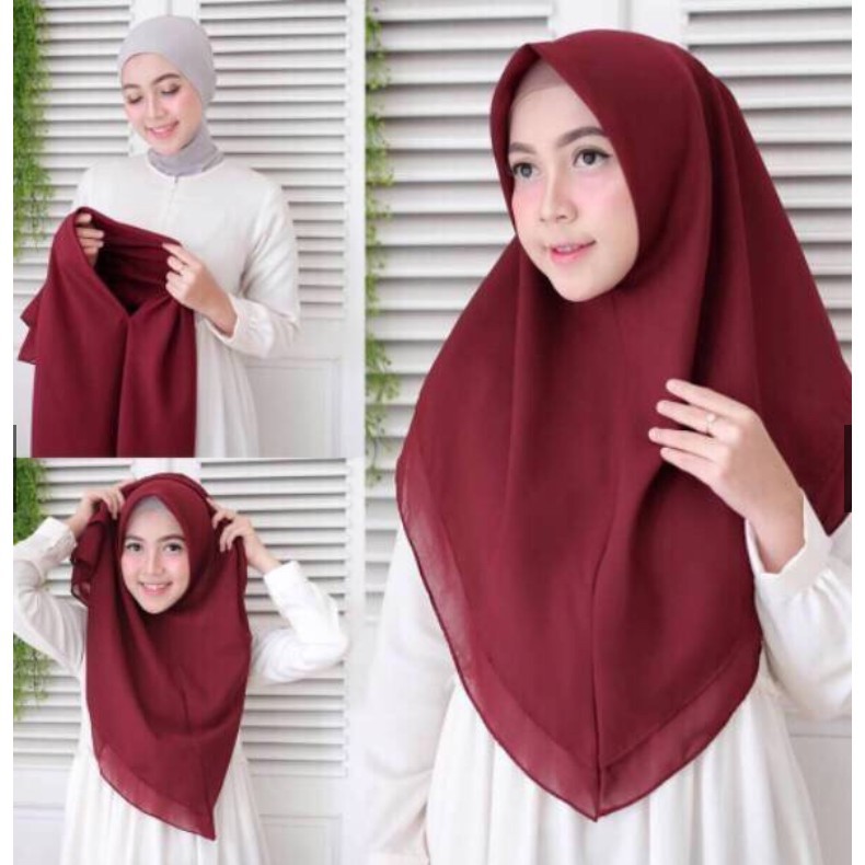 HIJAB INSTANT ( SEGI TIGA DUA LAYER )