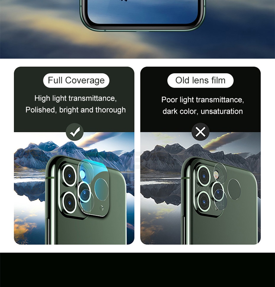 1pc Pelindung Lensa Kamera Tempered Glass 99d Untuk Iphone 11 12 Pro Xs Max X Xr 11 7 8 6 6s Plus Se