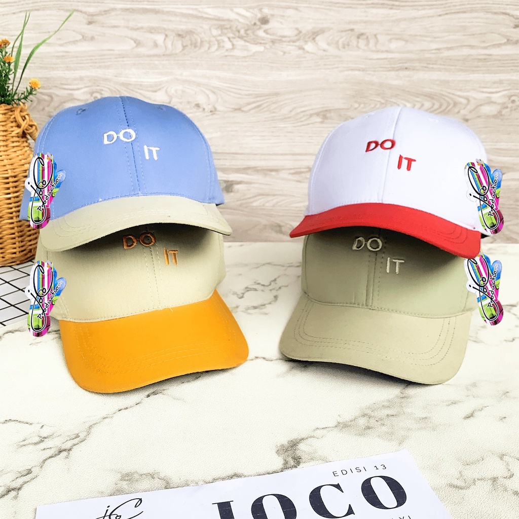 *** MURAH !!! *** JOLIECOLLECTIONS.ID | TOPI BASEBALL ANAK MOTIF DO IT BAHAN REGULER - FASHION HAT KIDS MURAH - PET UNISEX-1