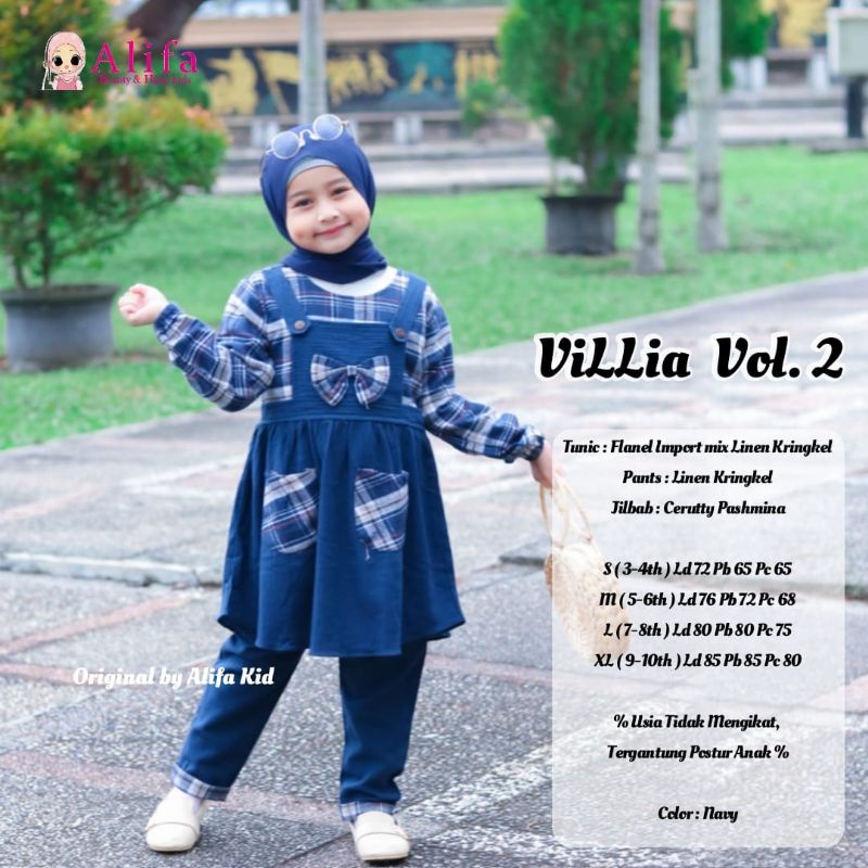 Villia Vol.2 One Set Kids (sudah include jilbab) Ori Alifa Kids