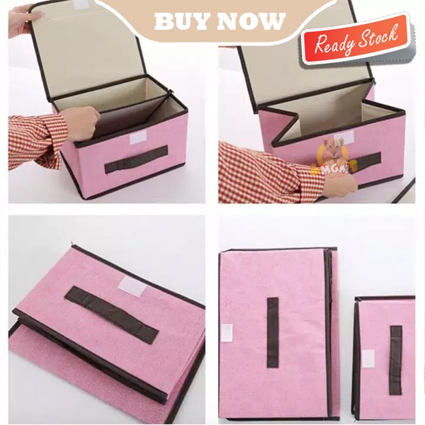 2pc Storage Box Polos Kotak mainan pakaian serbaguna 2in1