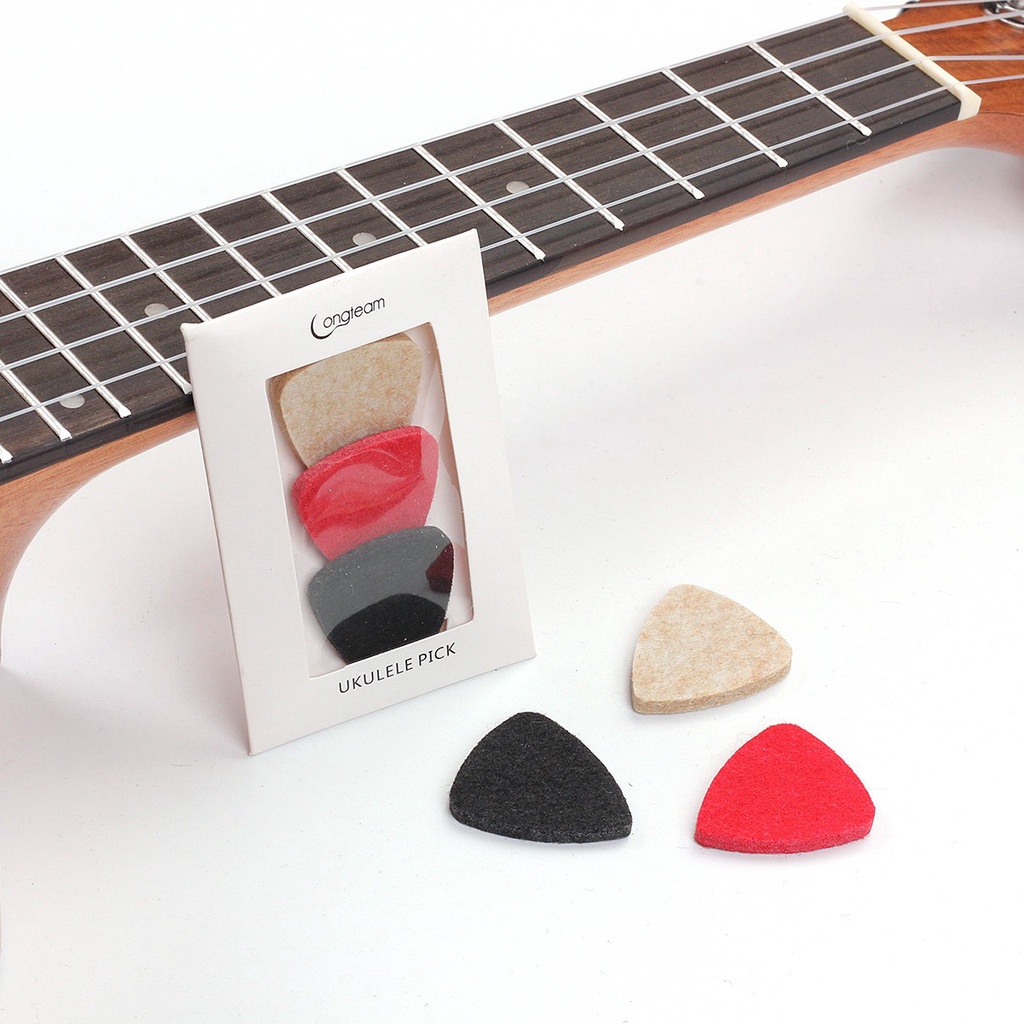 3pcs Pick Plectrum Ukulele Soprano Tenor Bahan Felt Lembut Ukuran 21 / 23 / 26 Inch Untuk Konser