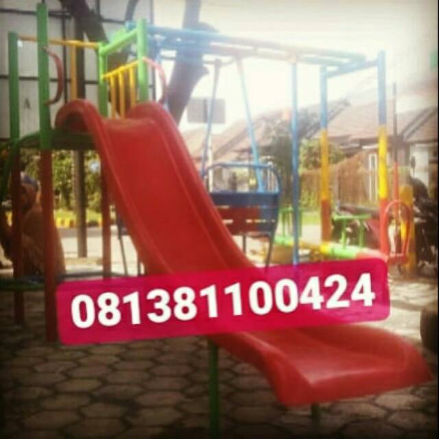 Ape luar mainan tk mainan paud tiga set perosotan ayunan enjotan mainan anak paud free ongkir jkt