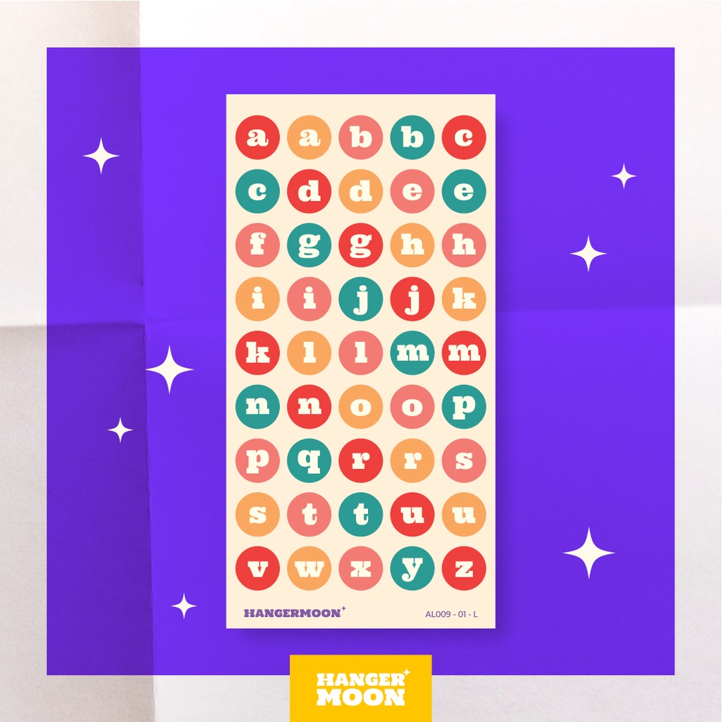 

HANGERMOON✦ Circle Vintage Alphabet & Number Sticker Sheet Deco Planner Bullet Journal