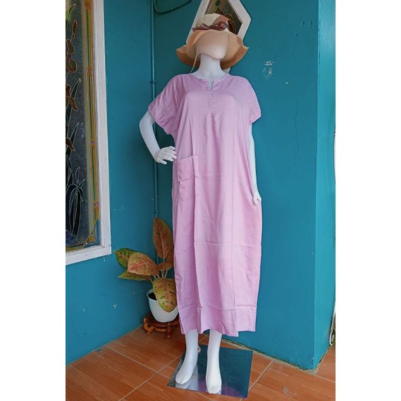 Daster Habel/HISBI Long BUSUI Panjang Semata Kaki Bahan Rayon Premium-Hisbi twill busui 25