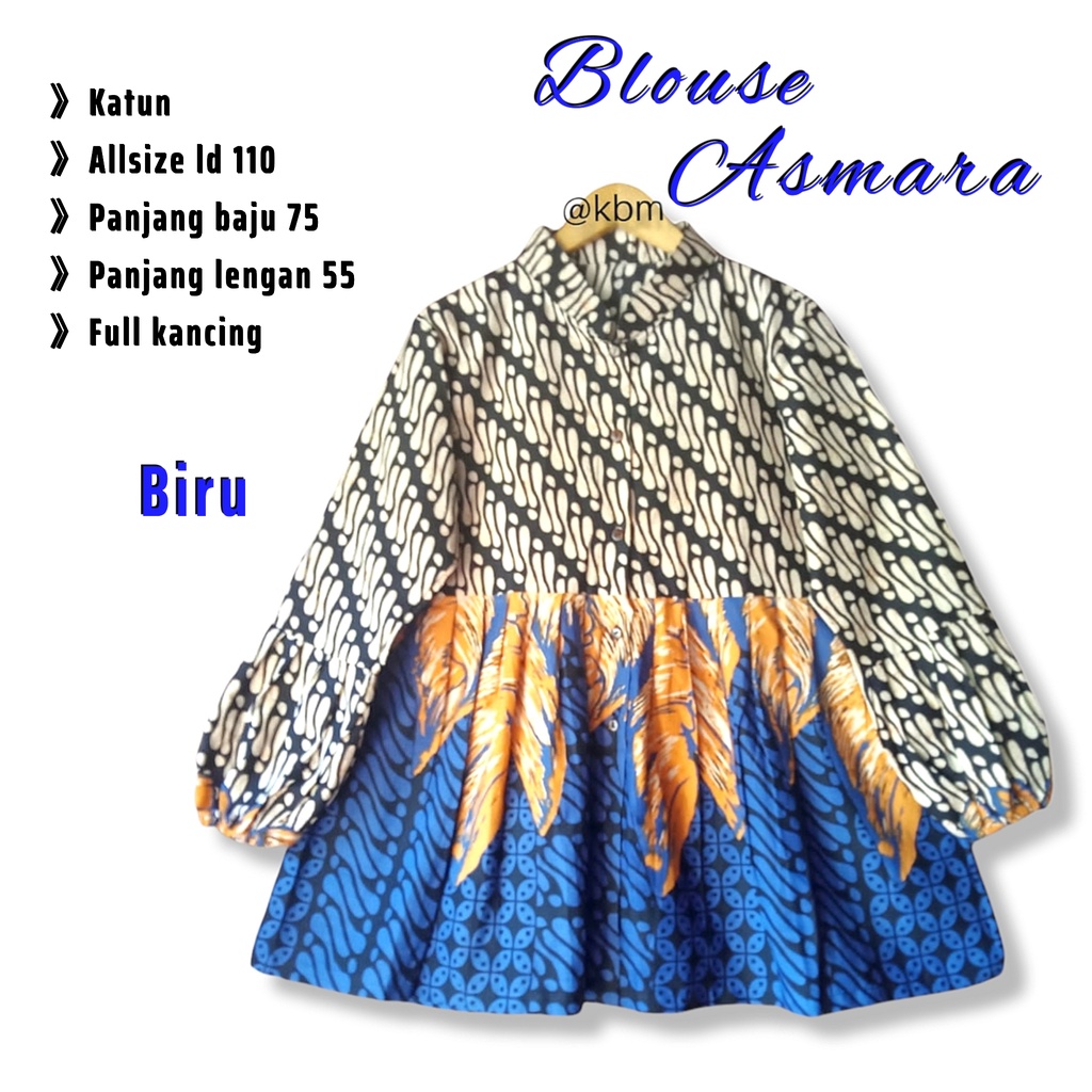 Blouse asmara batik solo atasan kerja blus wanita modern